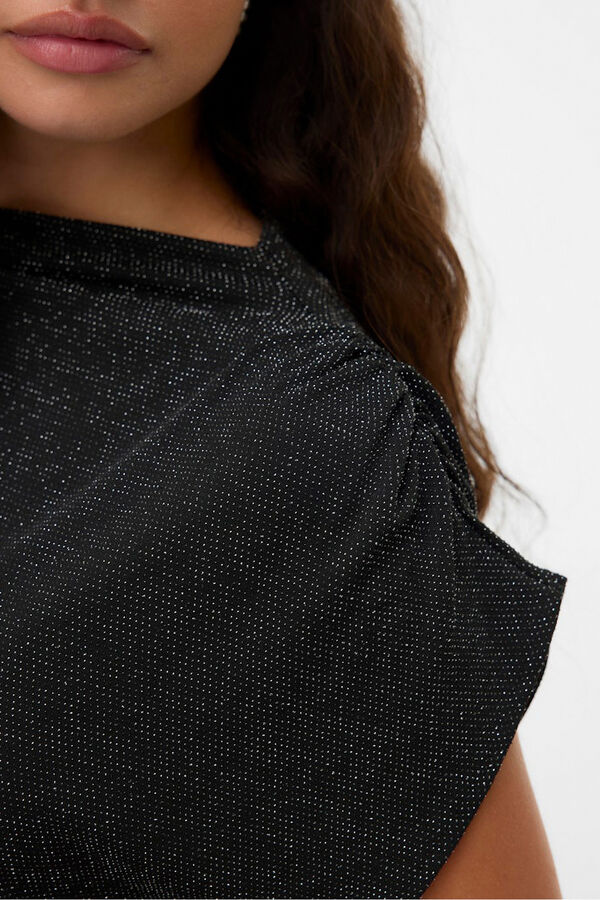 Vero Moda Top Perkins com decote em lurex Preto