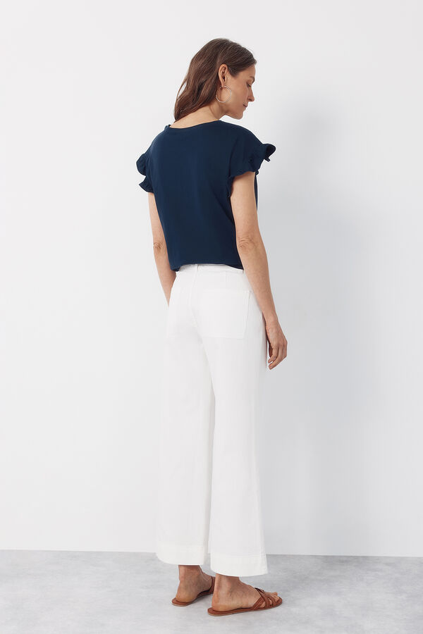 Cortefiel Piping trousers White