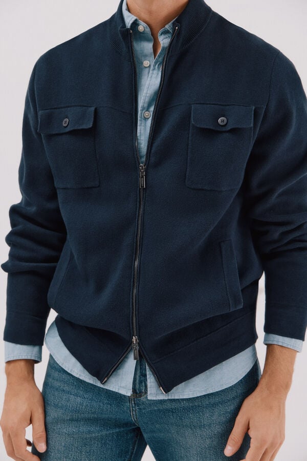 Cortefiel Christmas jersey-knit  Navy