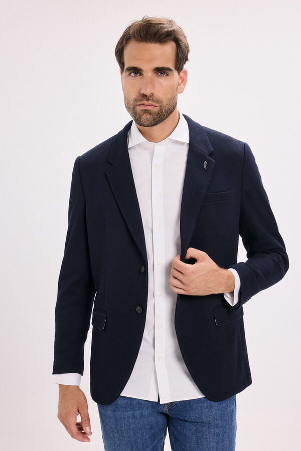 Jack & Jones Blazer de malha slim fit Azul