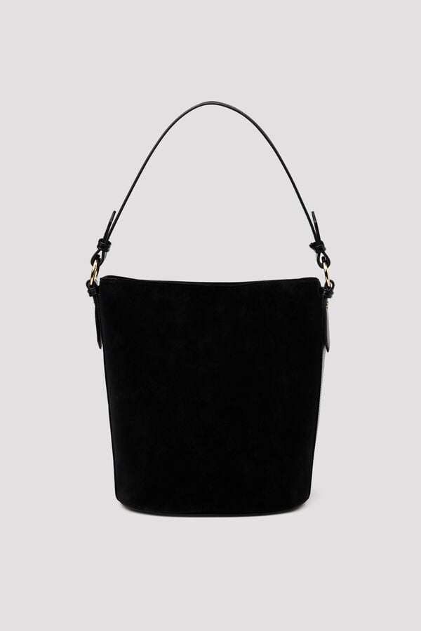 Cortefiel Bucket shoulder bag Black