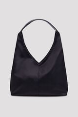 Cortefiel Nylon hobo bag Dark brown