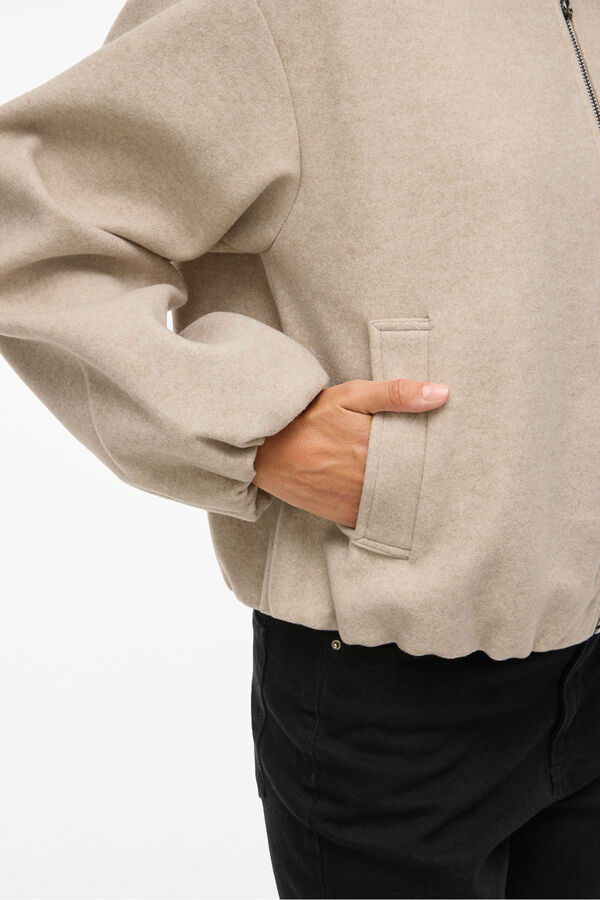 Vila Jaqueta com mangas bal&atilde;o Tostado