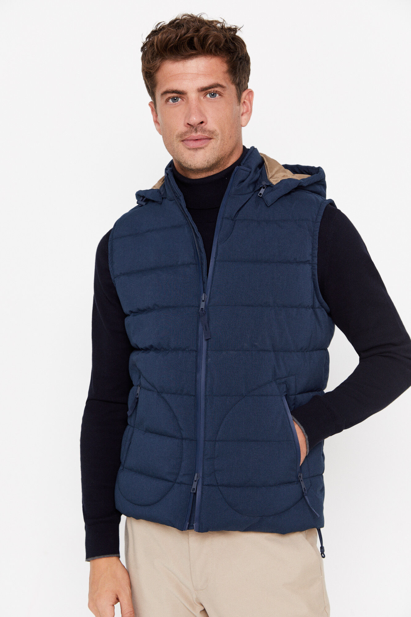 Mens hooded sale gilet sale