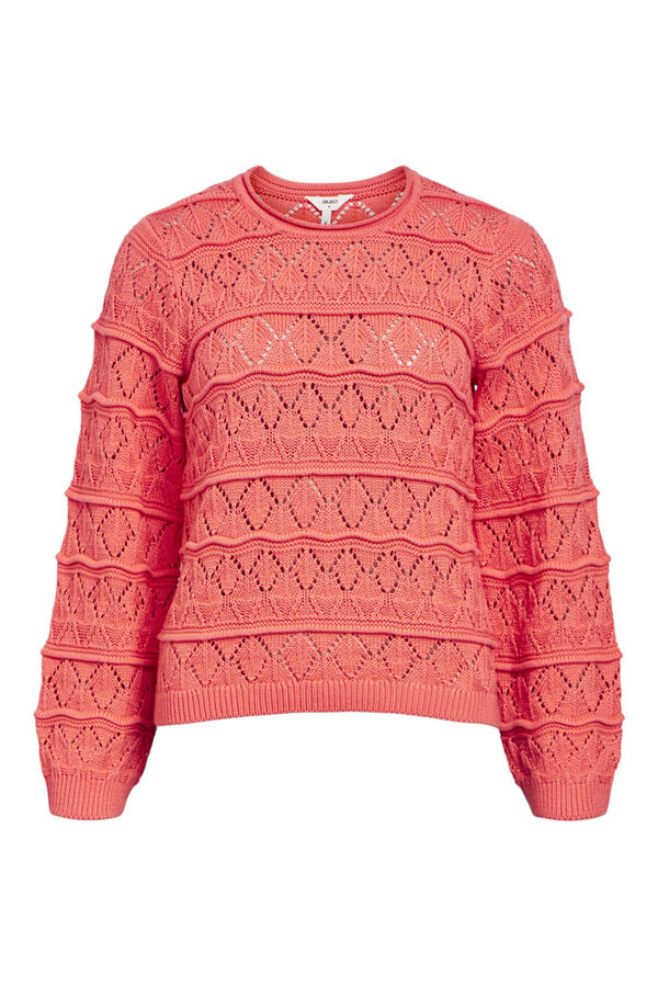 Cortefiel Long-sleeved jersey-knit jumper Red
