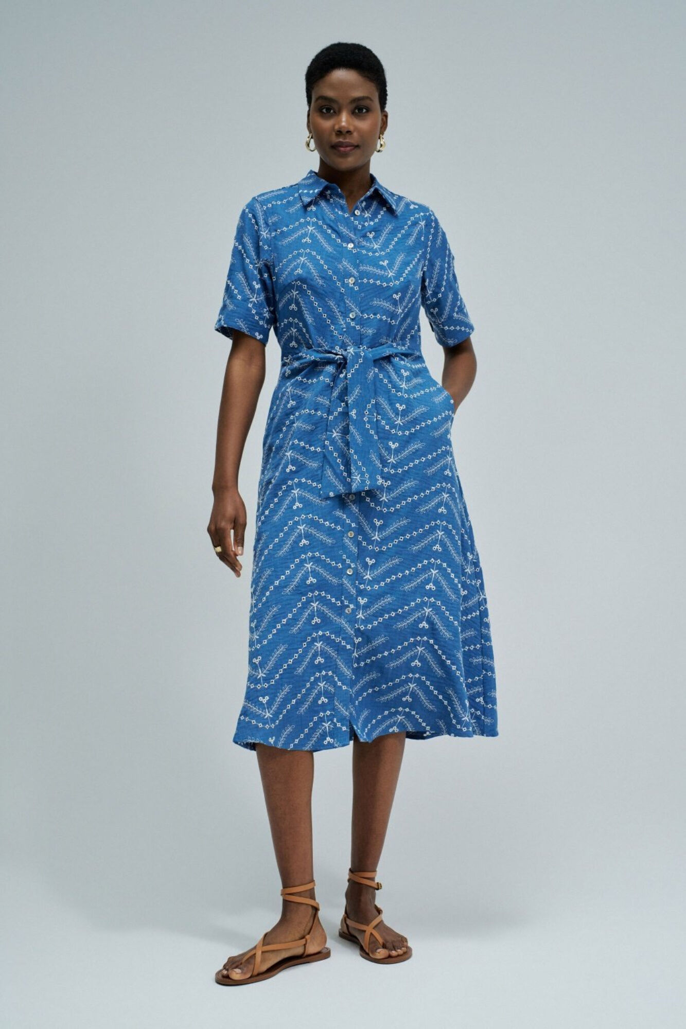 Salsa Jeans Vestido camiseiro midi