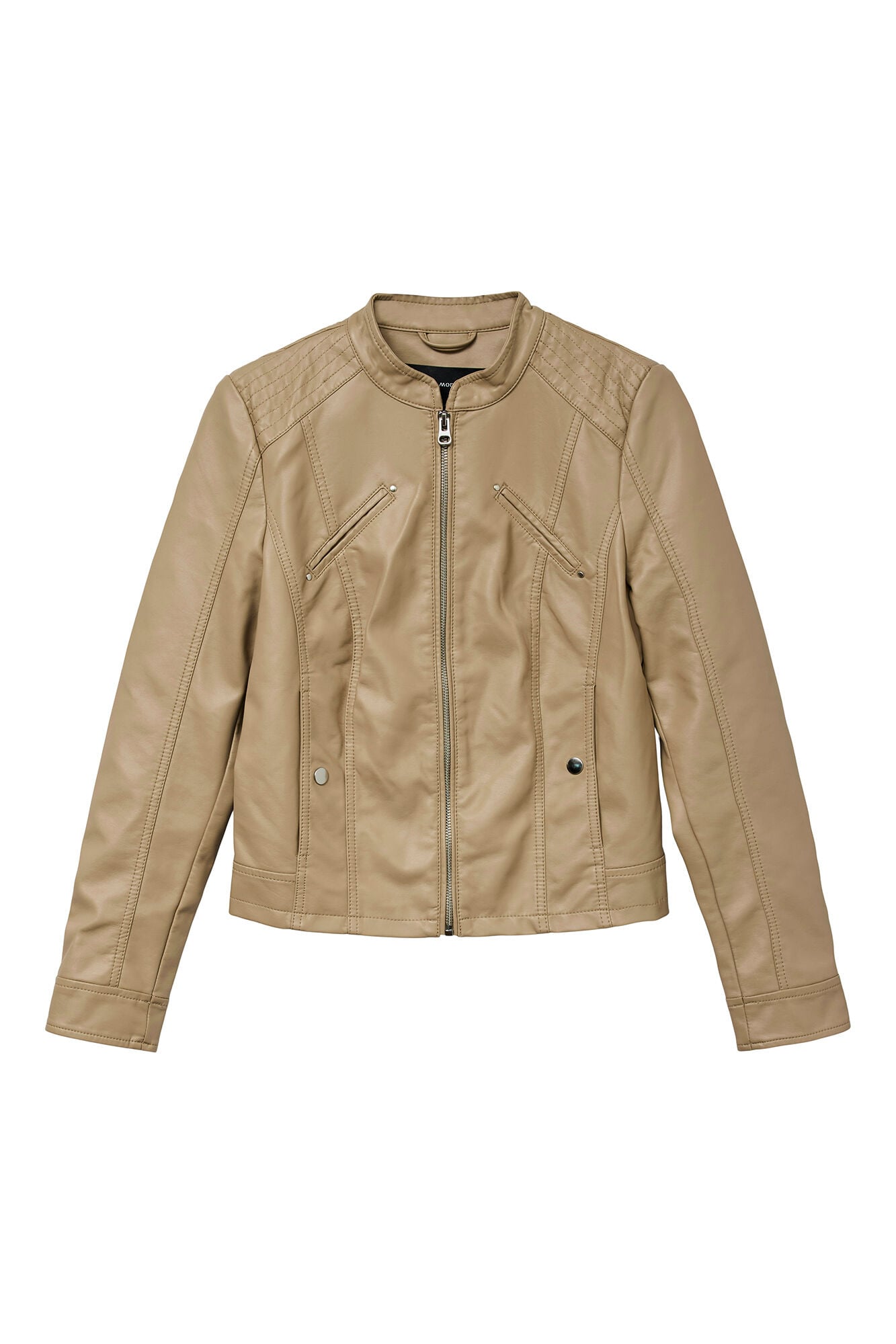 Vero Moda Blus&atilde;o gola Perkins efeito pele