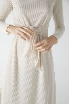 Cortefiel Jersey-knit Perkins collar dress Ecru