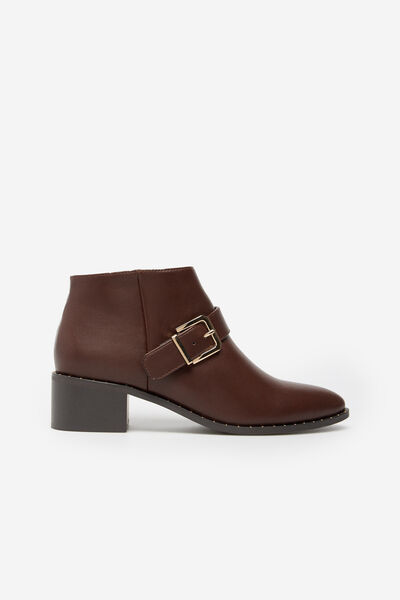 Cortefiel hem boot with buckle Brown