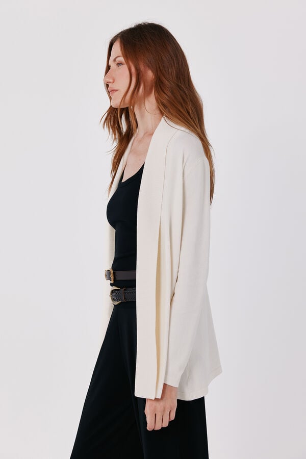 Cortefiel Shawl collar jacket Ivory