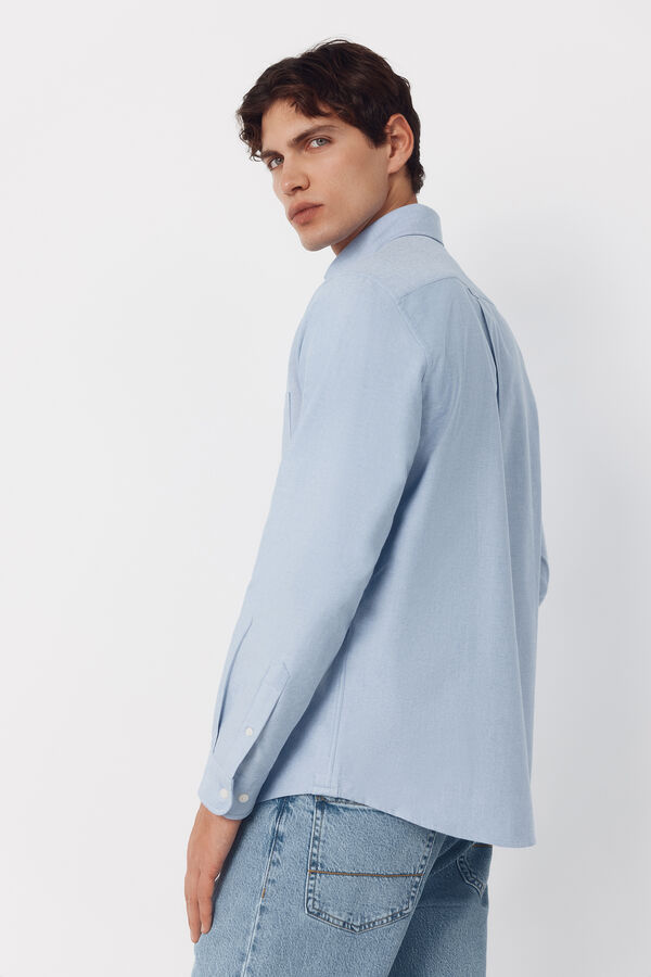 Cortefiel Camisa oxford lisa Azul
