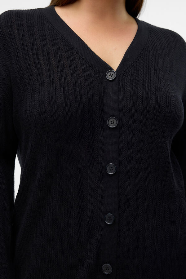 Cortefiel V size neckline cardigan Black