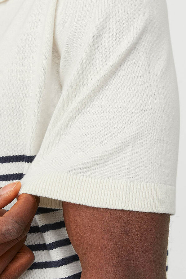 Cortefiel Jersey-knit polo shirt White