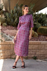 Polín Et Moi Vestido longo estampado MIN Roxo