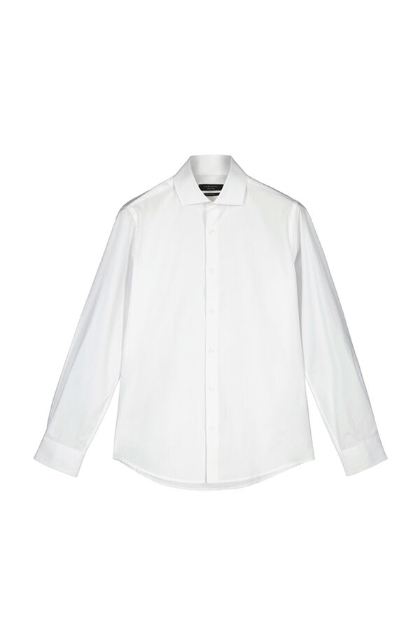 Cortefiel Camisa vestir lisa fácil de engomar Branco
