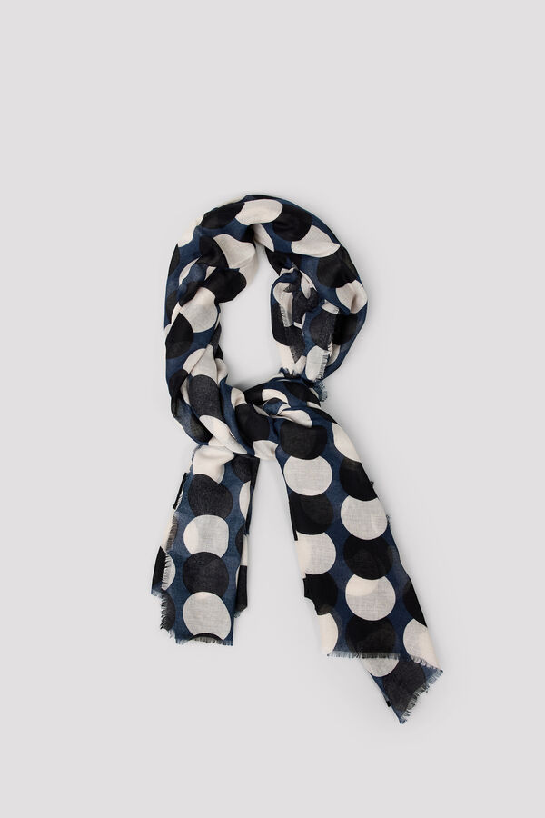 Cortefiel Polka-dot scarf Printed white