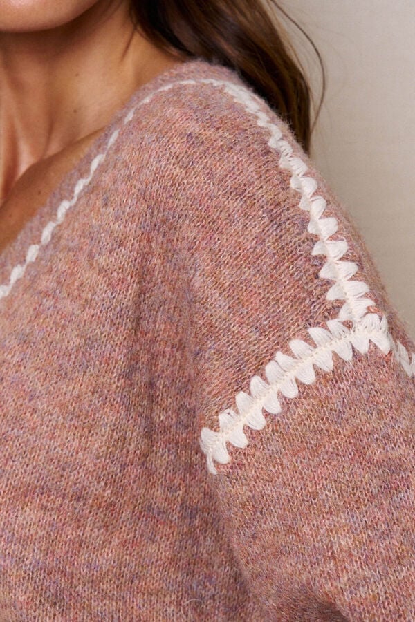 Polín Et Moi Camisola Rosalinda com decote em V Castanho