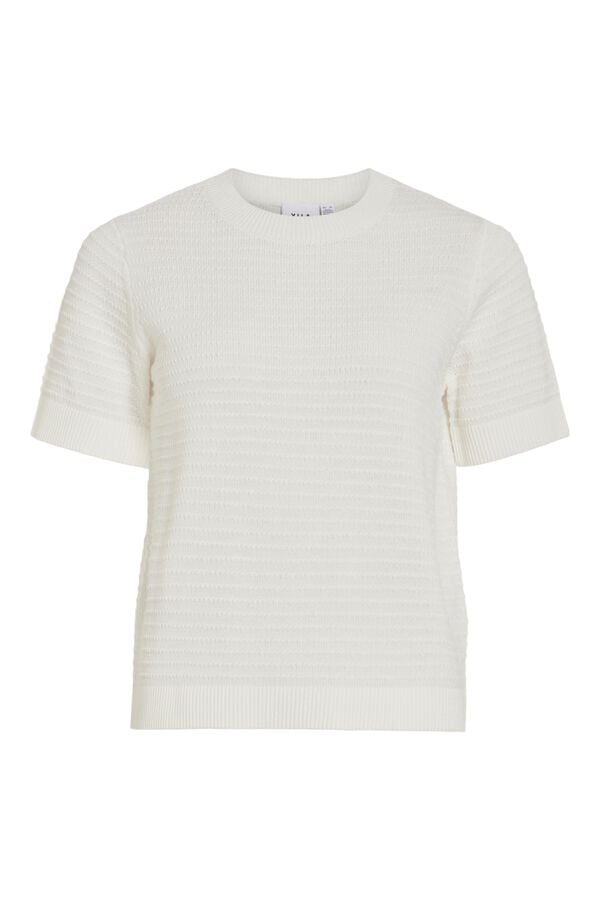 Vila Top de malha de manga curta em algod&atilde;o org&acirc;nico Branco