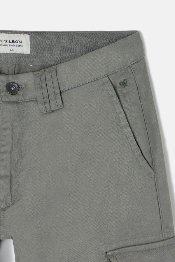Silbon Calça cargo esportiva casual Verde