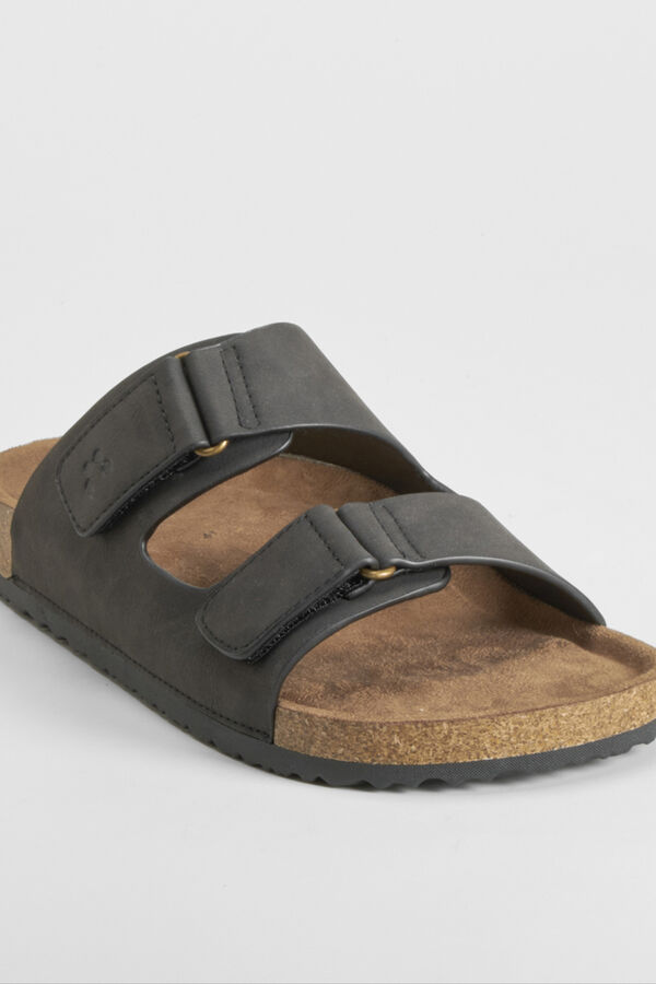 Comfeet Sand&aacute;lia bio de velcro Soft Insock COMFEET Preto