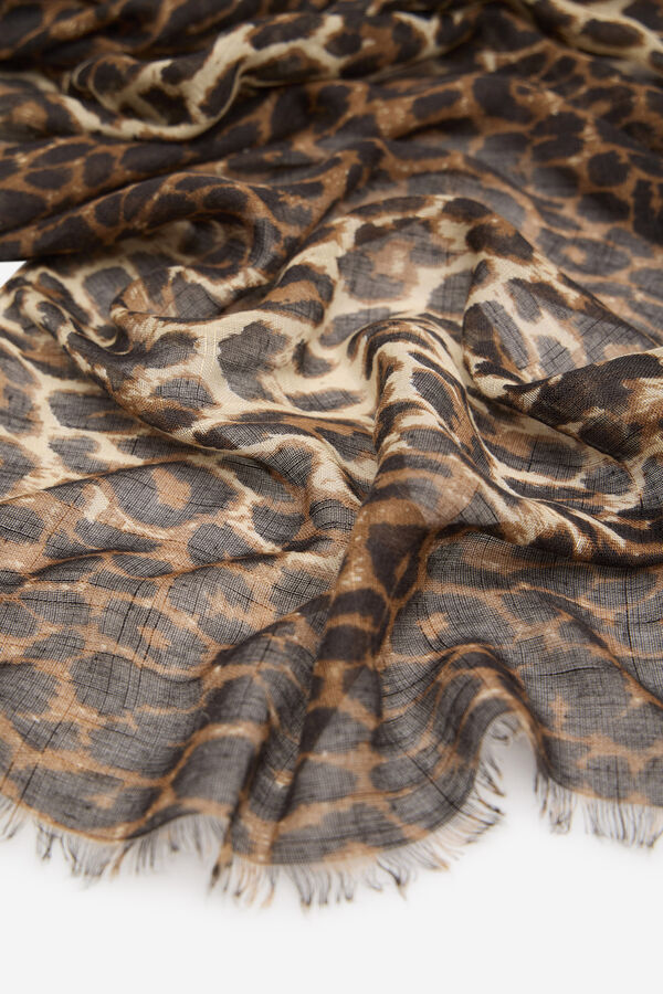 Cortefiel Leopard scarf Printed brown