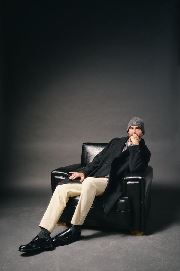 OOTO Sobretudo cruzado de lã Cinzento