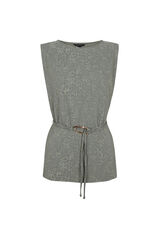 Cortefiel Jacquard buckle top Kaki