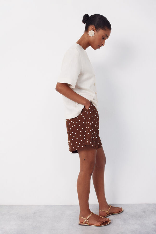 Cortefiel Fluid Bermuda shorts Printed brown
