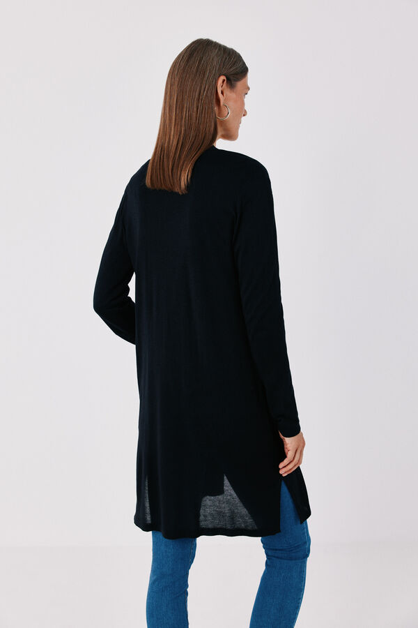 Cortefiel Fine knit jacket Black