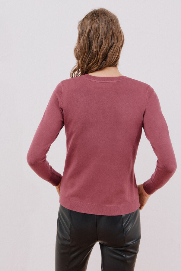 Cortefiel Short-sleeved jumper Maroon