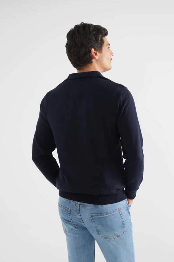 Silbon Navy Silbon jumper with polo shirt collar Navy