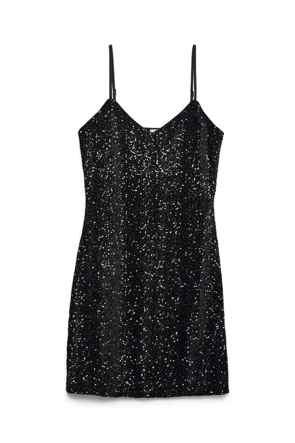 Vero Moda Vestido de alças de lantejoulas Preto