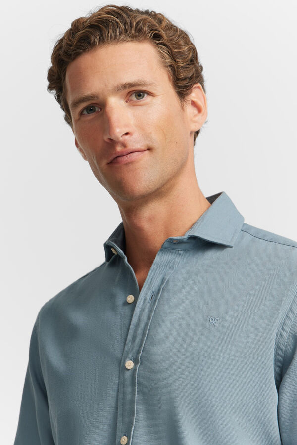 Silbon Camisa esporte micropique lisa Cinzento