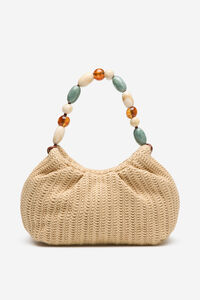 Cortefiel Raffia bag with fancy handle