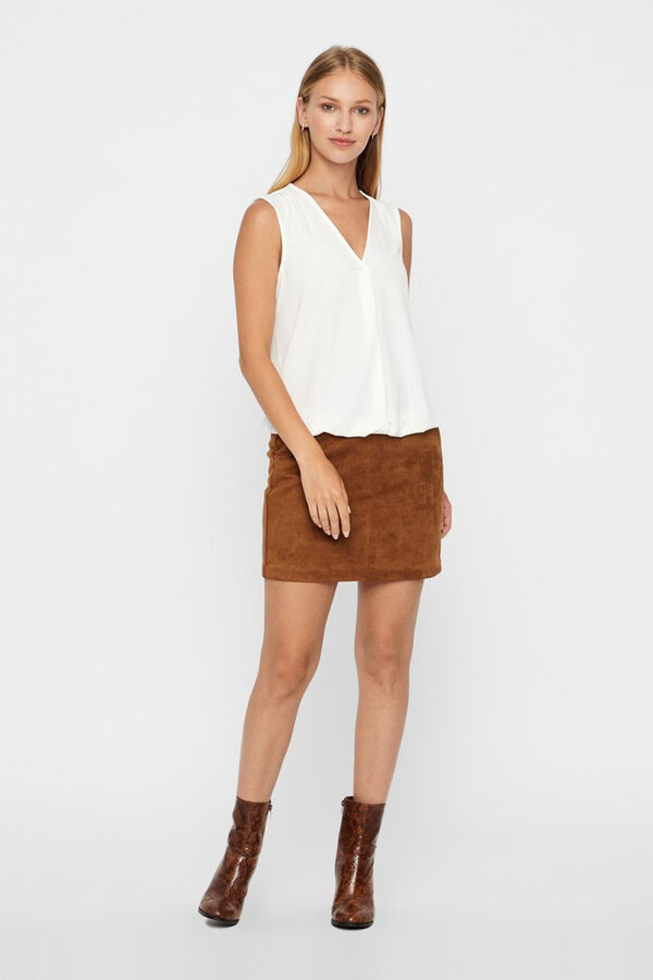 Vero Moda Saia curta de camurça Castanho