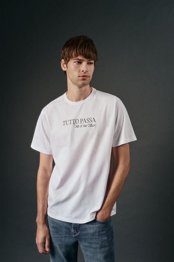 OOTO Camiseta gráfica lavada Branco