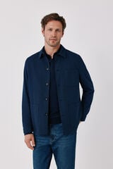 Cortefiel Navy knit overshirt Navy