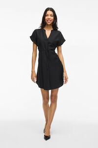 Vila Vestido curto com gola mao e viscose