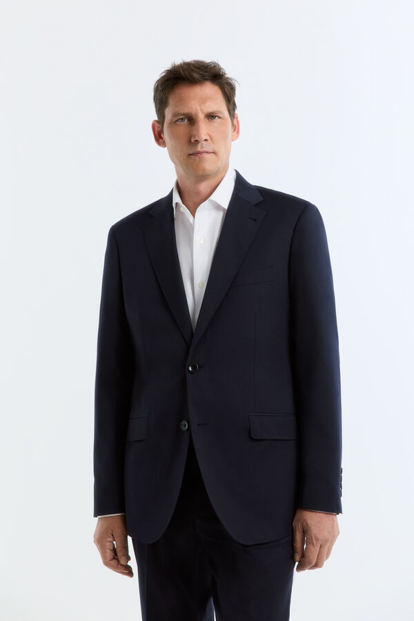 Cortefiel Twill smart fabric blazer Navy