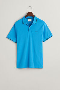 Cortefiel Tipped Piqué Polo Shirt Blue