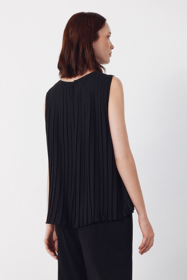 Cortefiel Blusa plissada Preto