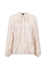 Cortefiel Blusa volante delantero Marfil
