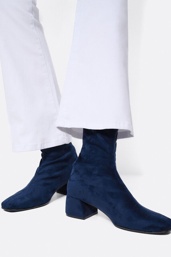 Cortefiel Block heel bootie Navy