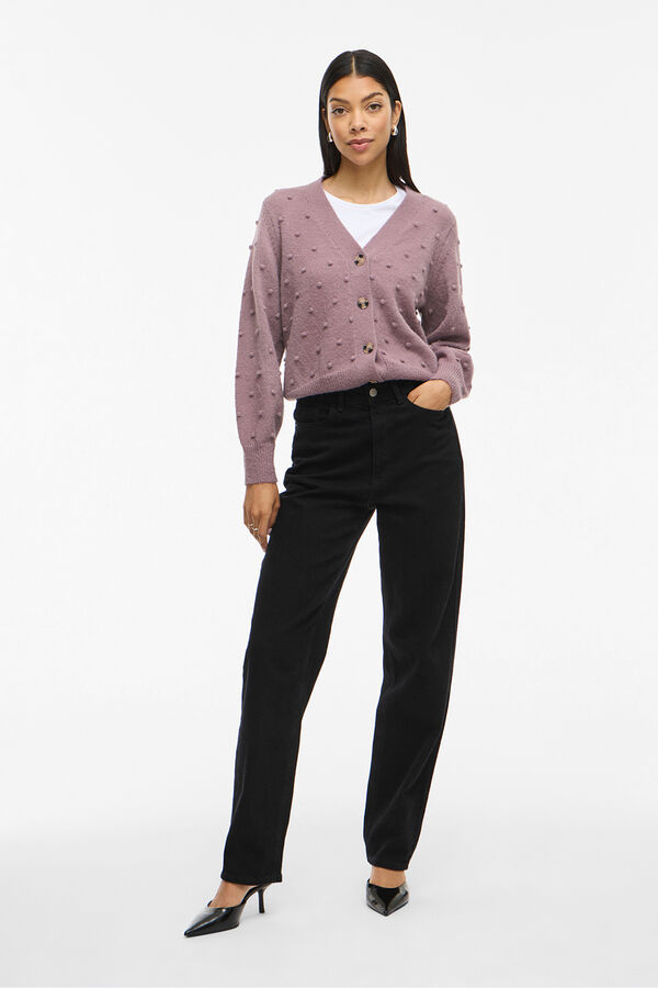 Vila Casaco de malha de malha com malha Subiu