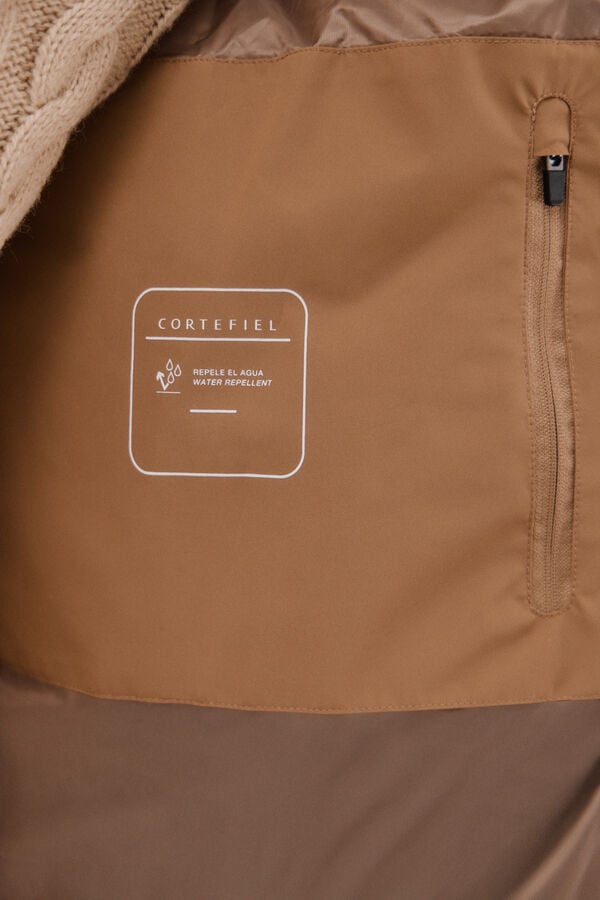 Cortefiel Quilted parka Camel