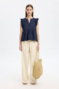 Selected Blusa sem mangas e folhos