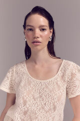 Cortefiel Lace top Ivory