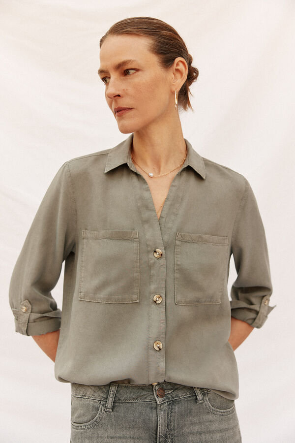 Cortefiel  tencel denim shirt Nude