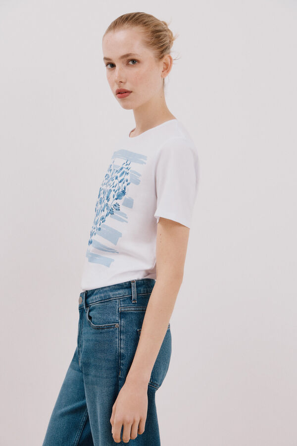Cortefiel Printed t-shirt White