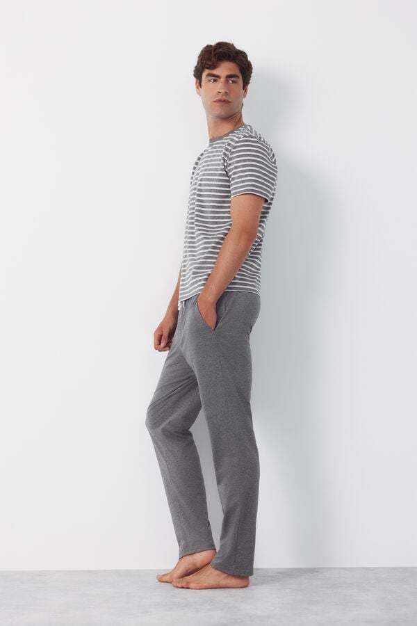 Cortefiel Jersey-knit pyjamas set Grey